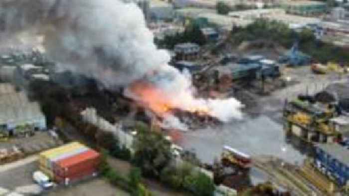 Fire crews tackling blaze at waste recycling site