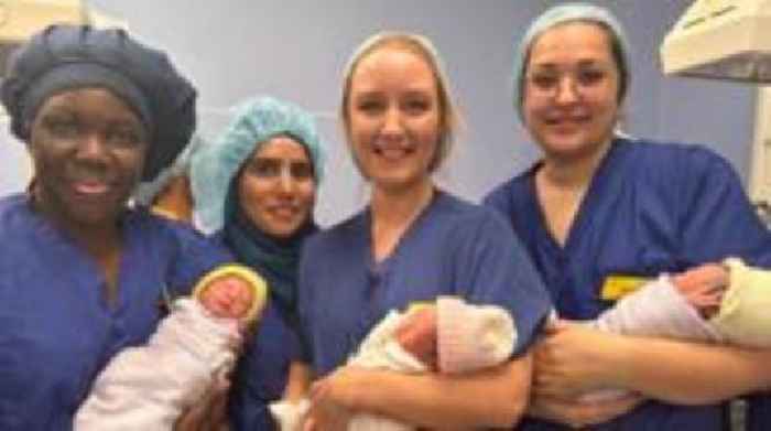 First triplets born at city's new hospital