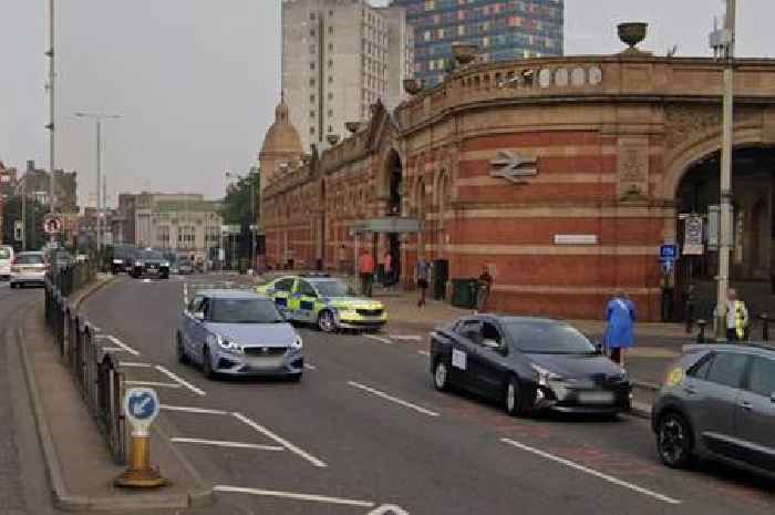 Person taken to hospital after crash near Leicester Railway Station