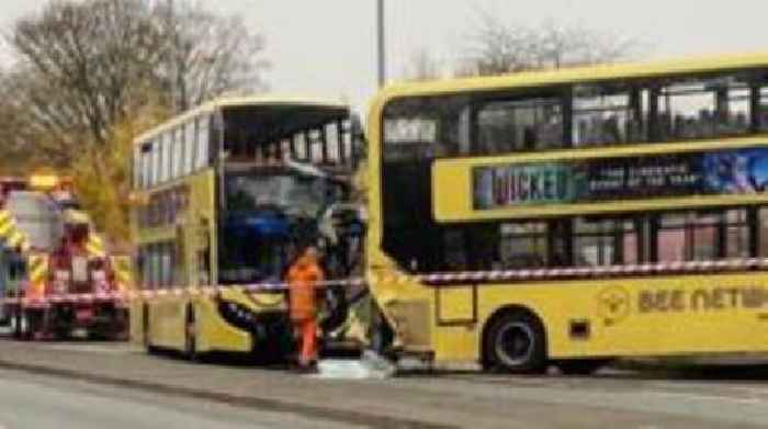 Double-decker bus crash leaves 13 people injured