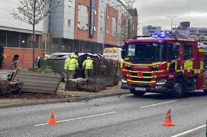 Live Leicester updates as major route near Highcross blocked following crash