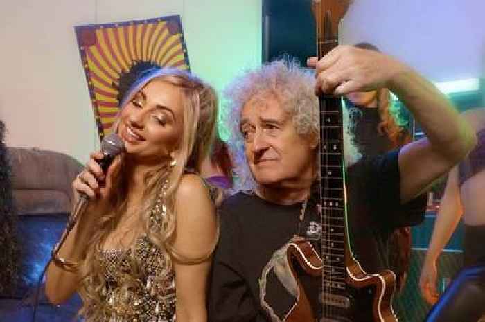 Sir Brian May leaves Surrey shop staff stunned as he turns up to play guitar in pyjamas with Talia Dean