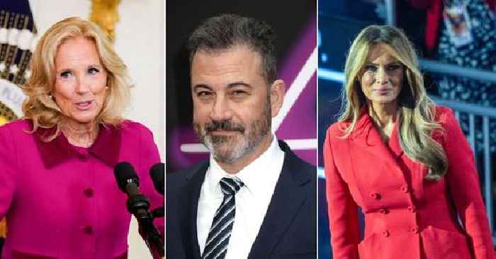 Jimmy Kimmel Mocks Melania Trump After She Snubbed First Lady Jill Biden's Tea Invitation: 'She's Probably Putting Up Christmas Decorations'