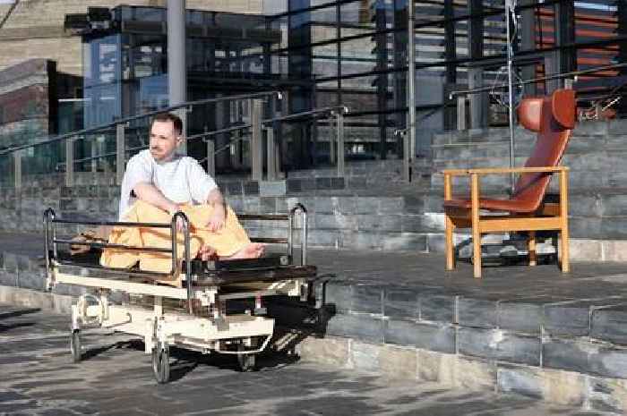 The stark reason a man lay on a trolley outside the Senedd on a cold November day