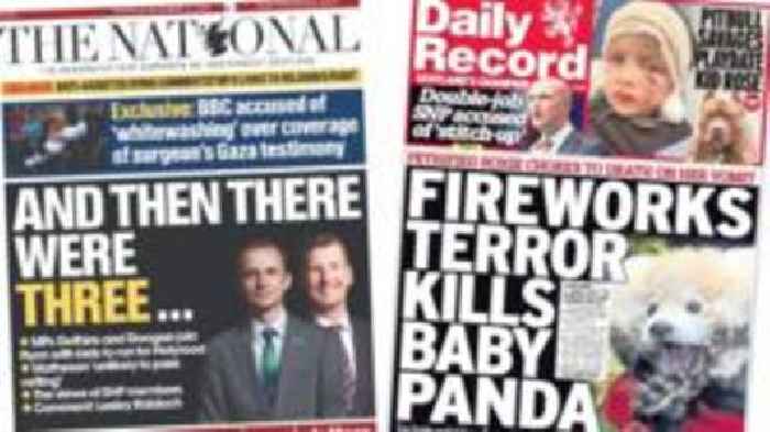 Scotland's papers: SNP election nominations and panda's fireworks 'terror'