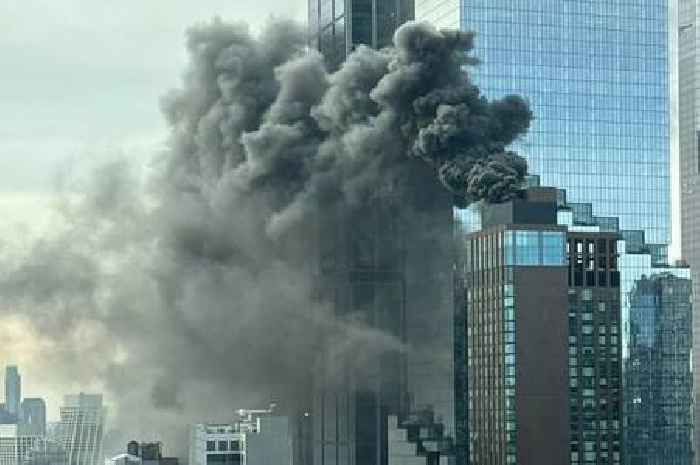 Huge blaze at New York skyscraper as massive smoke cloud seen across city