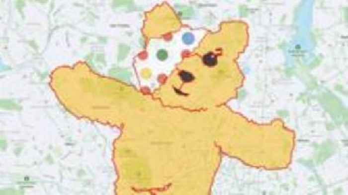 Cyclists create Pudsey image on app for charity