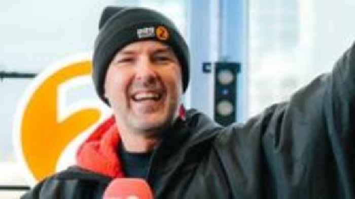 Paddy McGuinness completes Children in Need challenge on kids’ bike