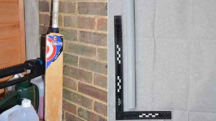 Pictured: Cricket bat and pole which Sara Sharif's dad used to attack her before she died