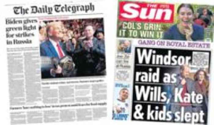 The Papers: US 'lifts ban' on strikes in Russia and royal 'raid'