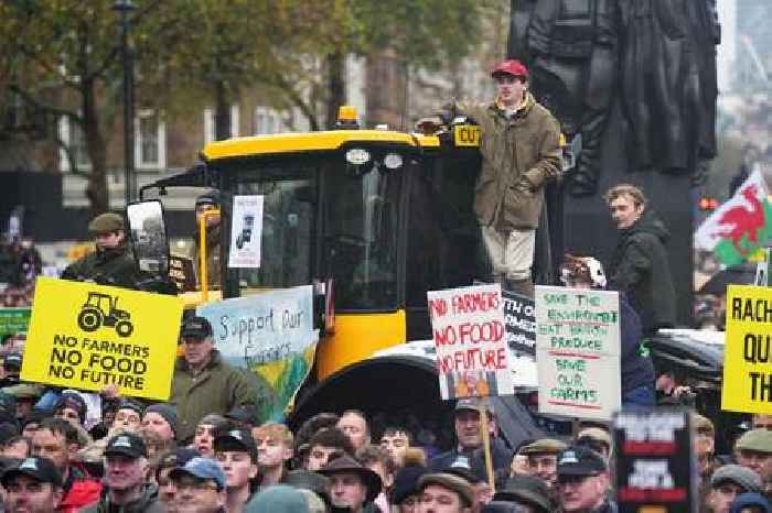 Tractors circle Westminster as farmers protest inheritance tax rise