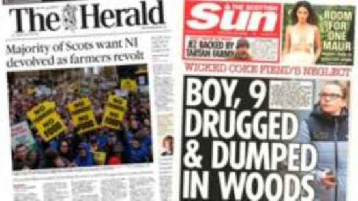 Scotland's papers: Farmers' protest and boy abandoned in woods