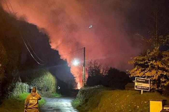 Live: Fire crews rush to huge barn blaze involving straw and machinery in Devon village