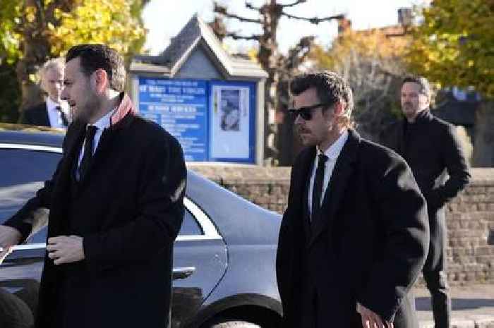 Pictures: Liam Payne's girlfriend and One Direction stars arrive at sad funeral