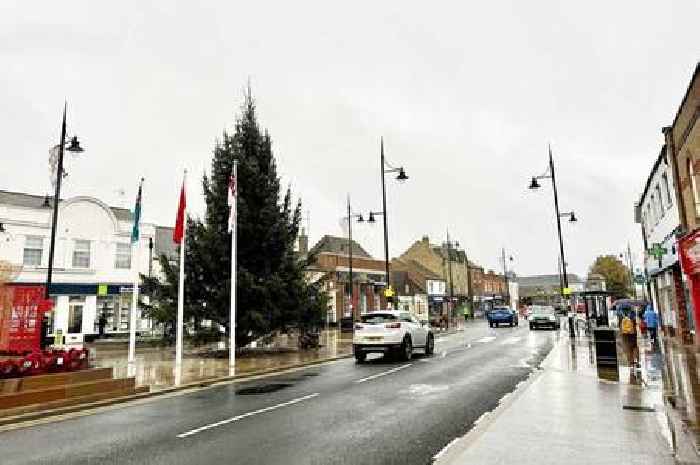 Cambridgeshire town divided after Christmas tree 'wonky' for second year