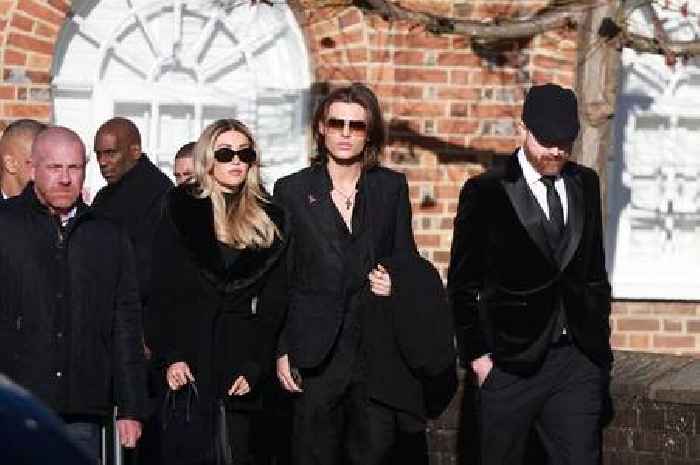 Liam Payne's girlfriend Kate Cassidy and Girls Aloud stars arrive for funeral