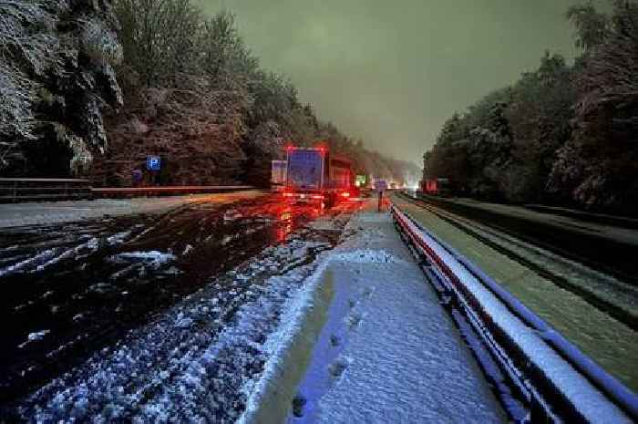 Drivers 'stranded for hours' in snow on 'abysmal' roads