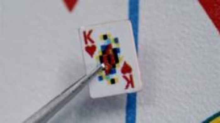 Man creates world's smallest playing cards