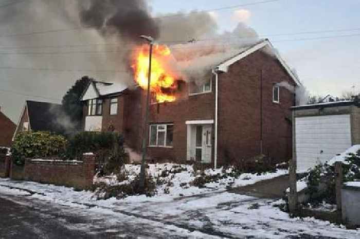 Heanor house fire: Firefighters tackle blaze sending plumes of smoke into sky