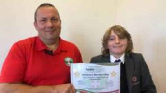 Fundraiser, 11, given honorary award by charity