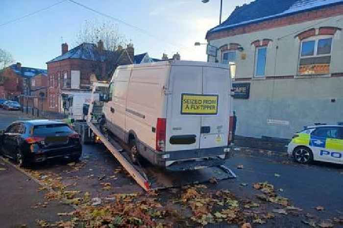 Van allegedly used to dump rubbish on fly-tipped main road seized