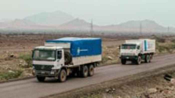 Famine-hit Sudan camp gets first aid convoy in months