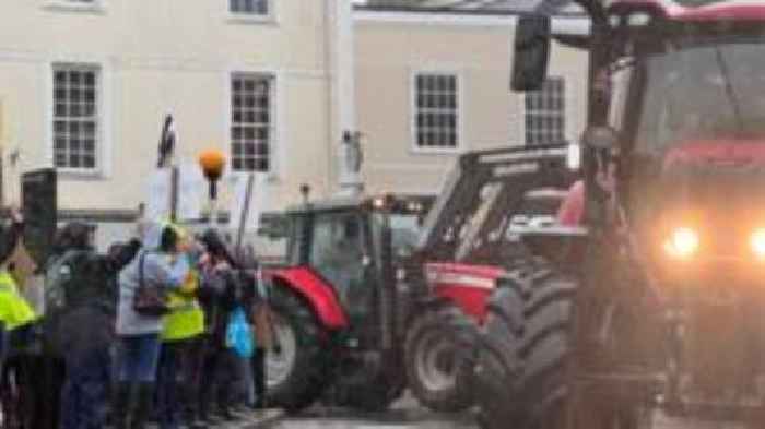 Cornish farmers gather for protest in Truro