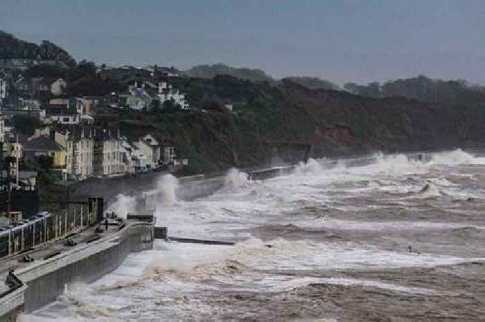 Dramatic moment Storm Bert waves batter Devon coast