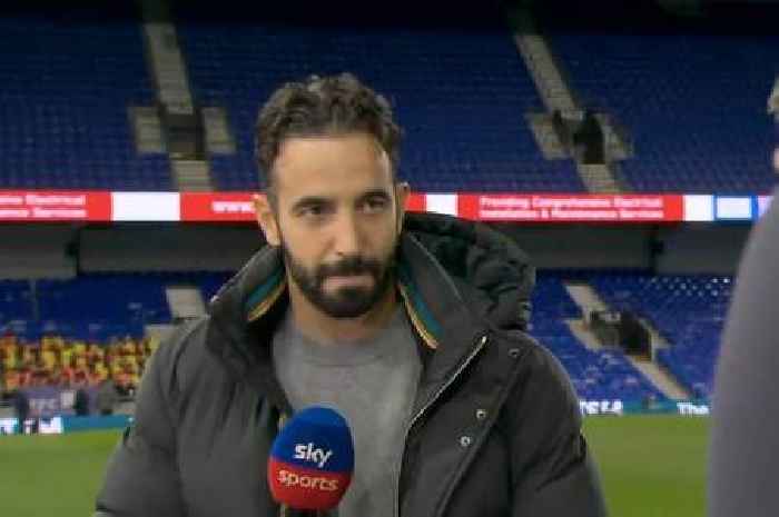 Ruben Amorim's looks fuming as Ed Sheeran gatecrashes first Man Utd post-match interview