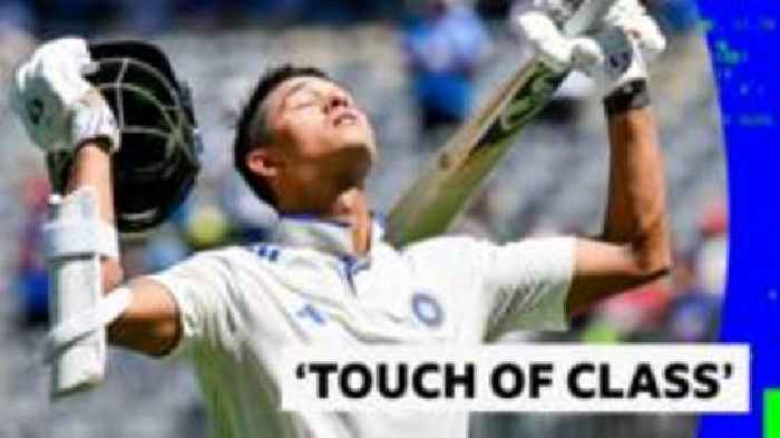 India's Jaiswal reaches century with ramped six