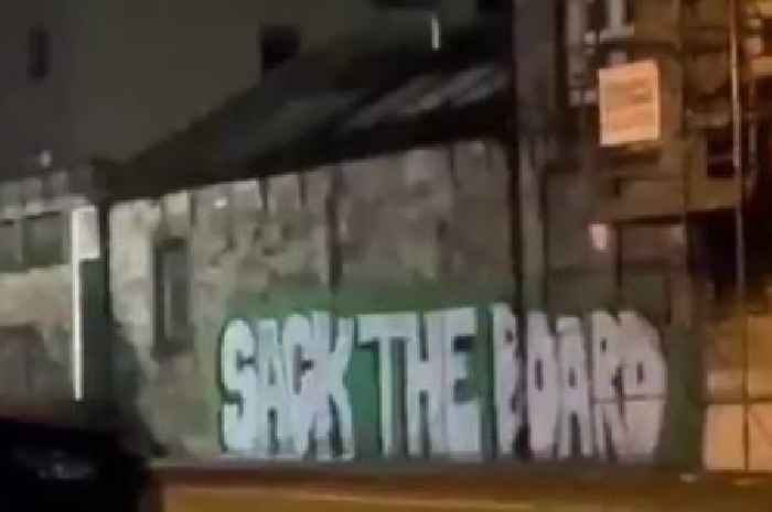 Raging Hibs fans demand board are SACKED with spray paint protest outside Easter Road