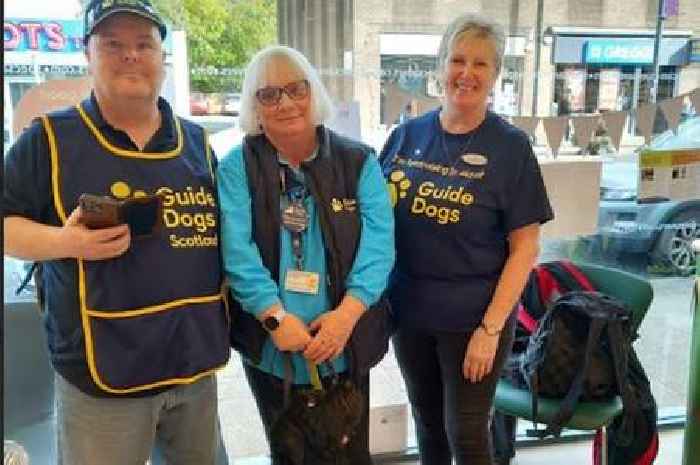 Staff at Specsavers in Larkhall host fun-filled afternoon to raise cash for Guide Dogs UK