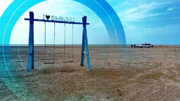 The Caspian Sea used to lie beneath these swings. Now it's shrunk