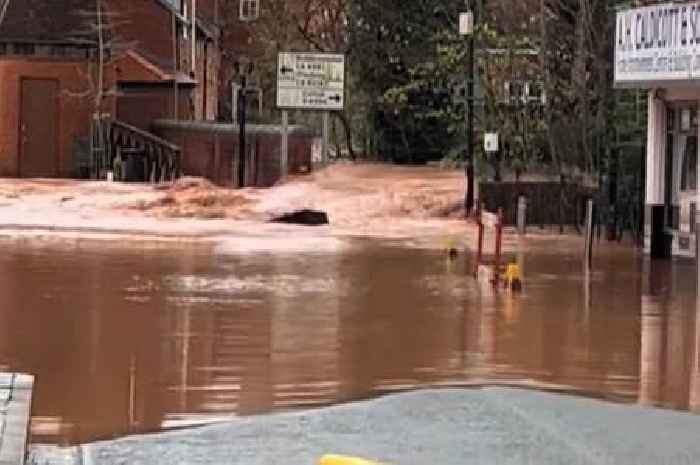 Brits told to 'get back' as Storm Bert flood sends wave crashing through small town