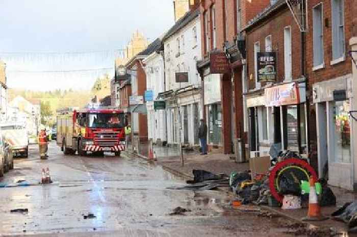 Horrifying moment Storm Bert flood crashes through town as locals scream 'get back'