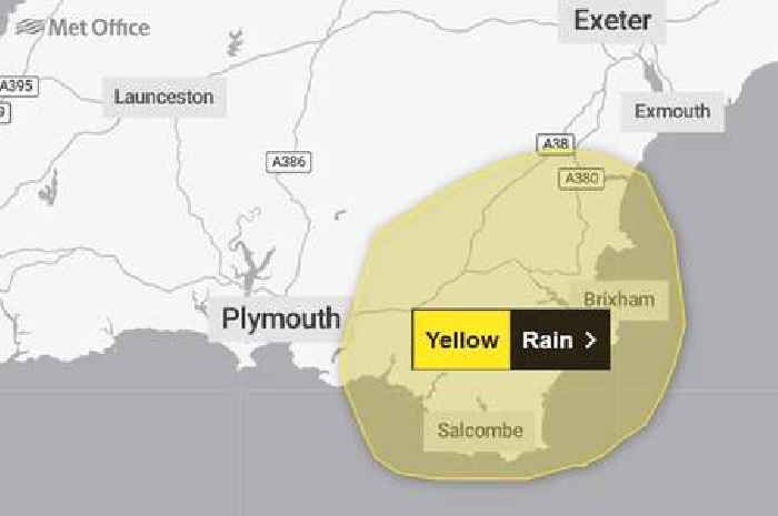 South West rain warning as Storm Conall named