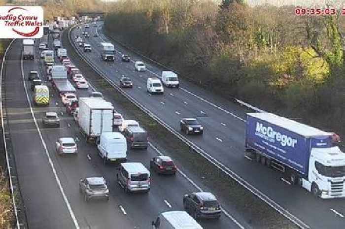 M4 crash causes long delays and lane closure near Cardiff - live updates