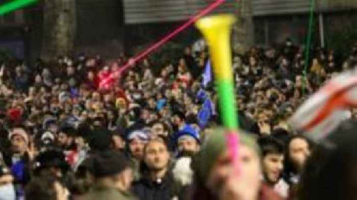 Thousands take to Georgia's streets for third night after EU talks halted