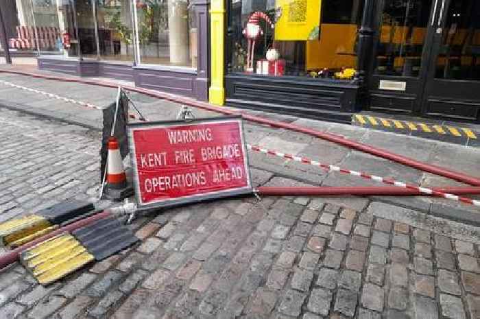 Crews remain at scene of Canterbury fire as city centre cordon is reduced and arrest made