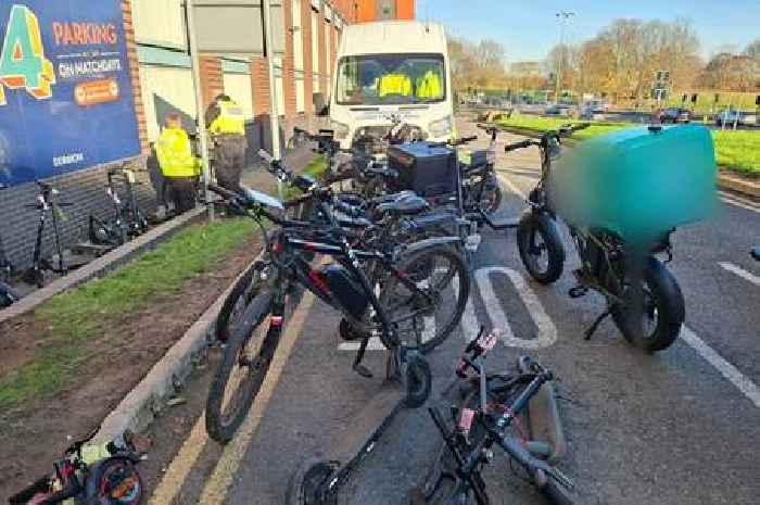 Police target Derby city centre as almost 100 dangerous e-scooters crushed in new crackdown