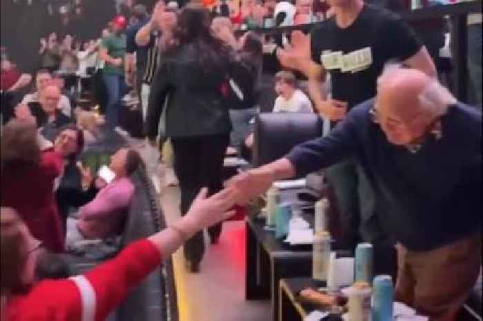 Hollywood actor Danny DeVito celebrates Wrexham win amid surreal scenes in bar