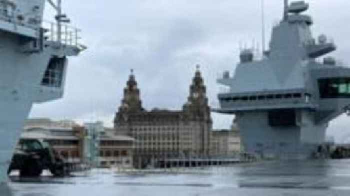 Watch HMS Prince of Wales's journey into Liverpool