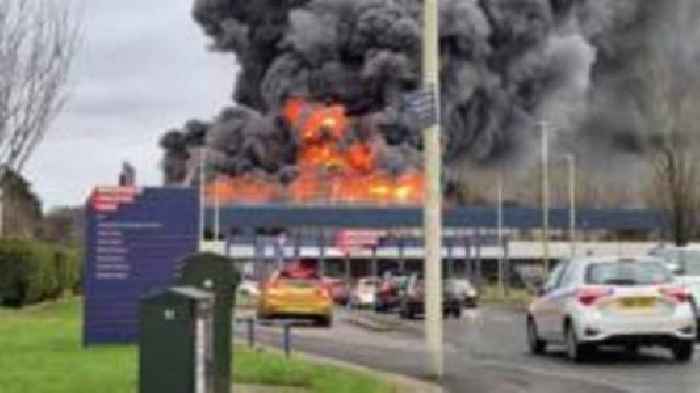 Huge fire engulfs buildings at Livingston factory