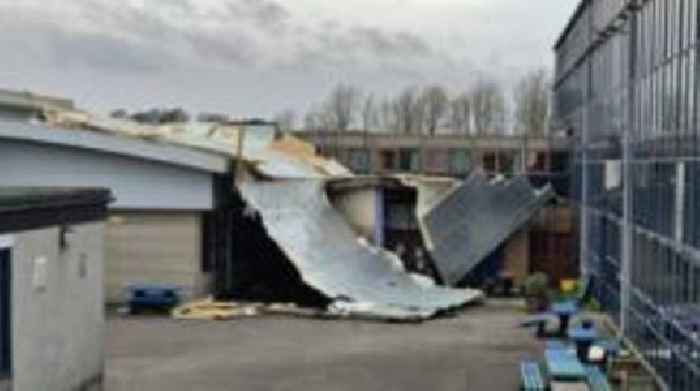 School roof blown off during amber weather warning