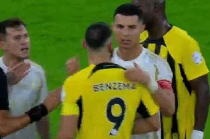 Cristiano Ronaldo intervenes in Karim Benzema spat before player hits the deck in front of A-list onlookers