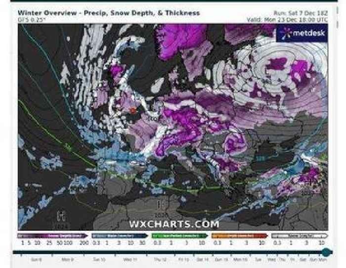 Exact date when UK could be hit by 7 days of snow in Christmas weather forecast