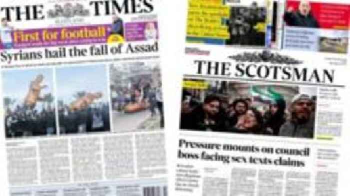 Scotland's papers: Assad flees and Edinburgh leader suspended