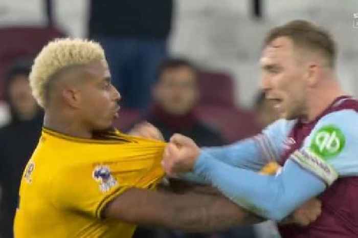 Mario Lemina loses head after West Ham defeat as Wolves star clashes with Jarrod Bowen