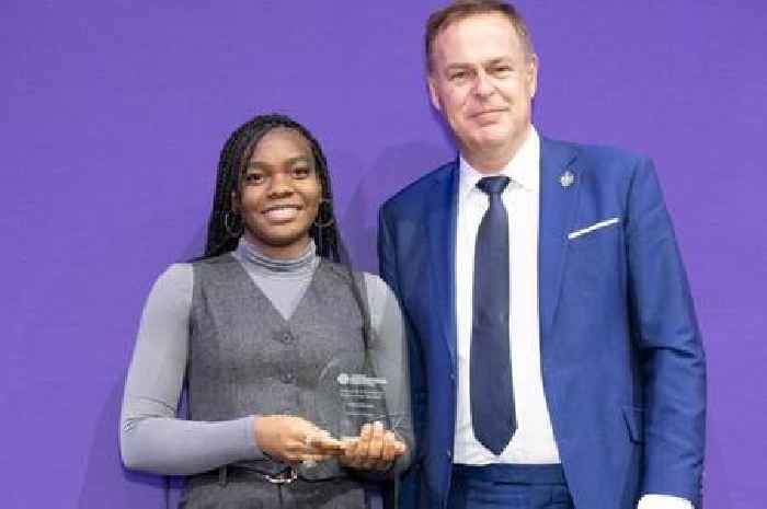 Student scoops top award from Dragons' Den star two years after moving to Leicester from Jamaica