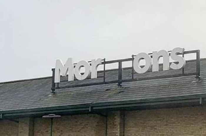 Morrisons sign turns into huge insult after Storm Darragh damage